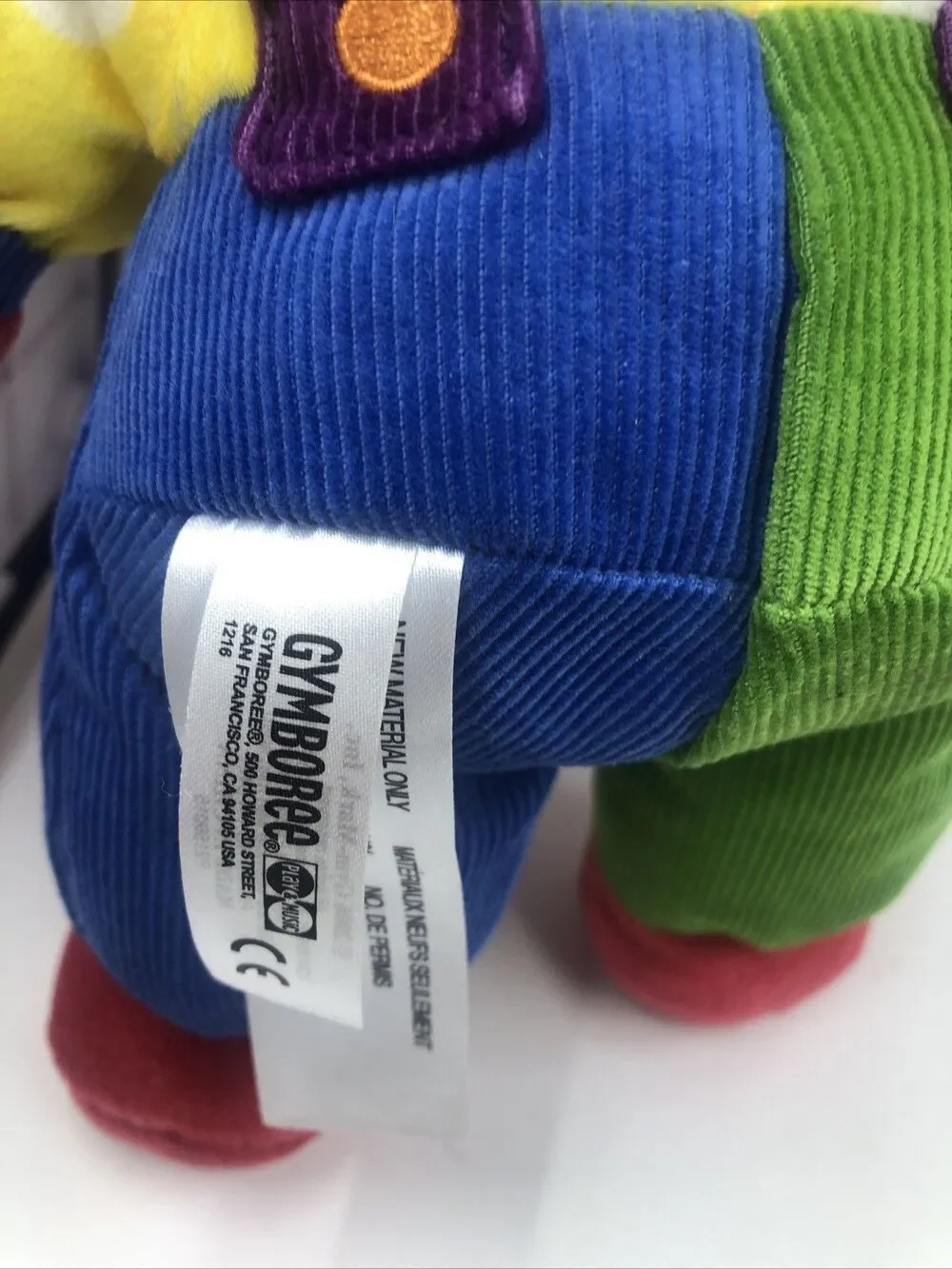 Gymboree Clown Plush 11” Inch Primary Colors Stuffed Animal Toy Gymbo 2006